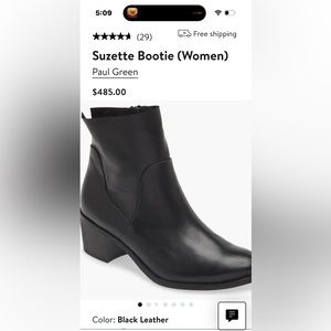 Paul Green black leather Suzette booties sz 7